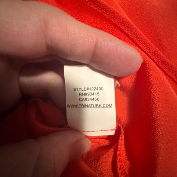 Trina Turk Bold Orange Blouse - Picture 6 of 6